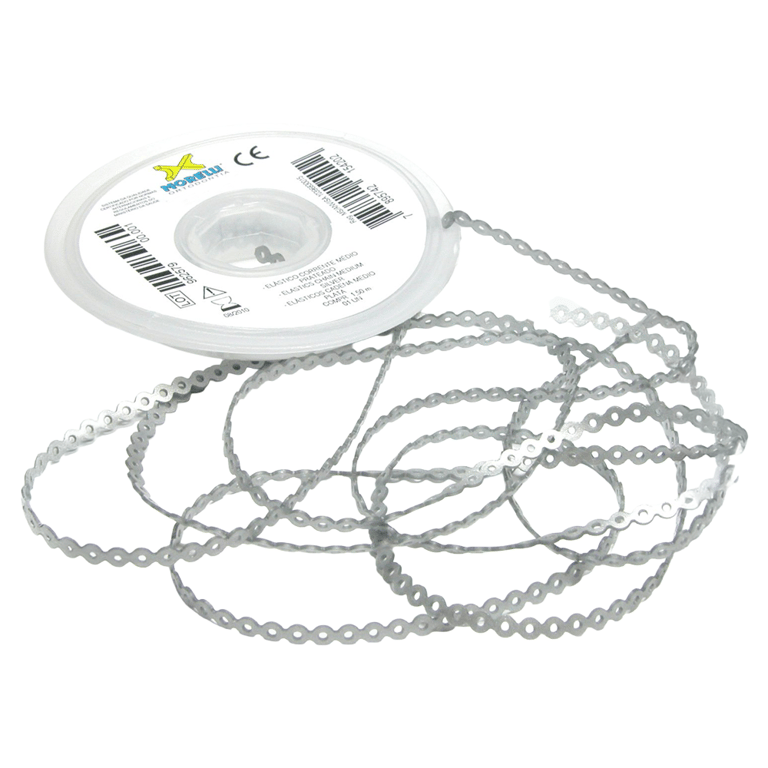 Morelli 5ft Elastomeric Power Chain, Short, Silver, 1/Pk. Constructed from polyurethane with 3.3mm