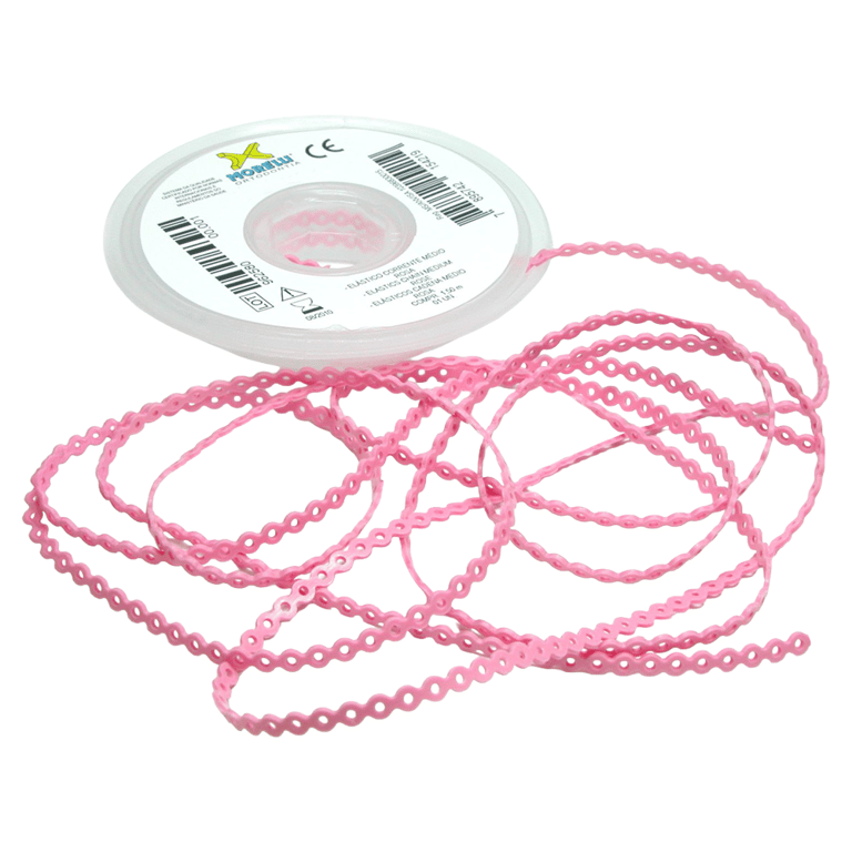 Morelli 5ft Elastomeric Power Chain, Short, Baby Pink, 1/Pk. Constructed from polyurethane