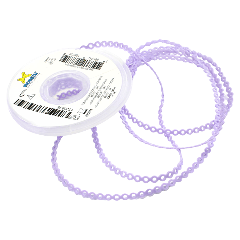 Morelli 5ft Elastomeric Power Chain, Short, Lilac, 1/Pk. Constructed from polyurethane with 3.3mm