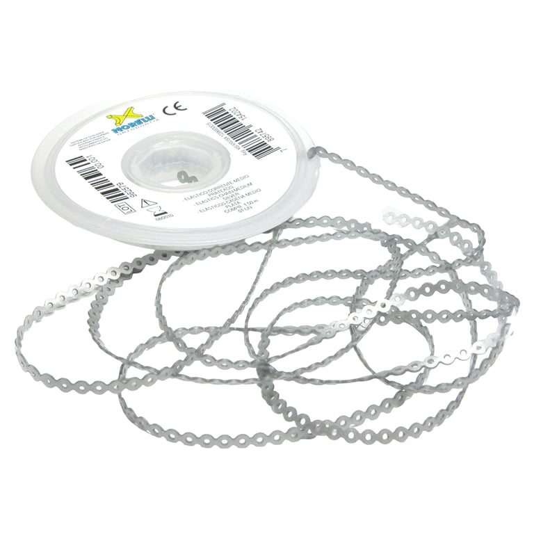 Morelli 5ft Elastomeric Power Chain, Long, Silver, 1/Pk. Constructed from polyurethane with 4.0mm