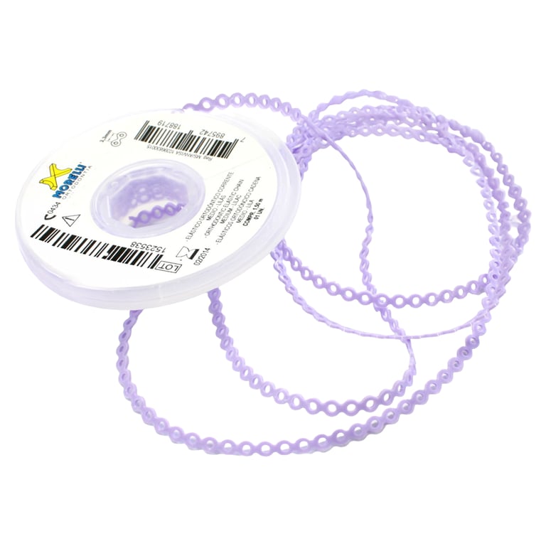 Morelli 5ft Elastomeric Power Chain, Long, Lilac, 1/Pk. Constructed from polyurethane with 4.0mm