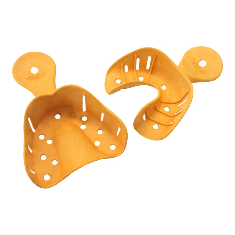 Morelli #4 Nylon Impression Trays, Upper and Lower, 1/Pk. Features an anatomical shape