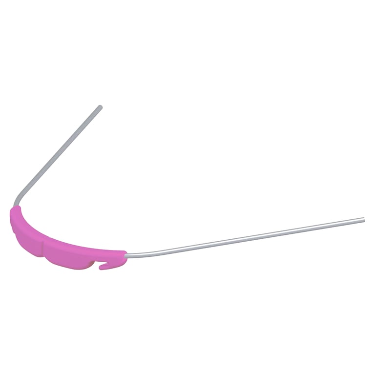 Morelli Ø.045" Stainless Steel Lip Bumper with Hook, Pink, 1/Pk. Features a non-toxic