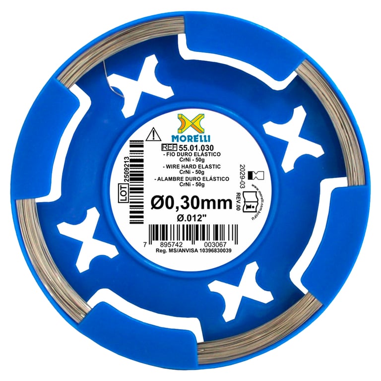 Morelli Ø.012" Stainless Steel CrNi Round Retainer Wire, Hard, 1/Pk. Features tensile strength