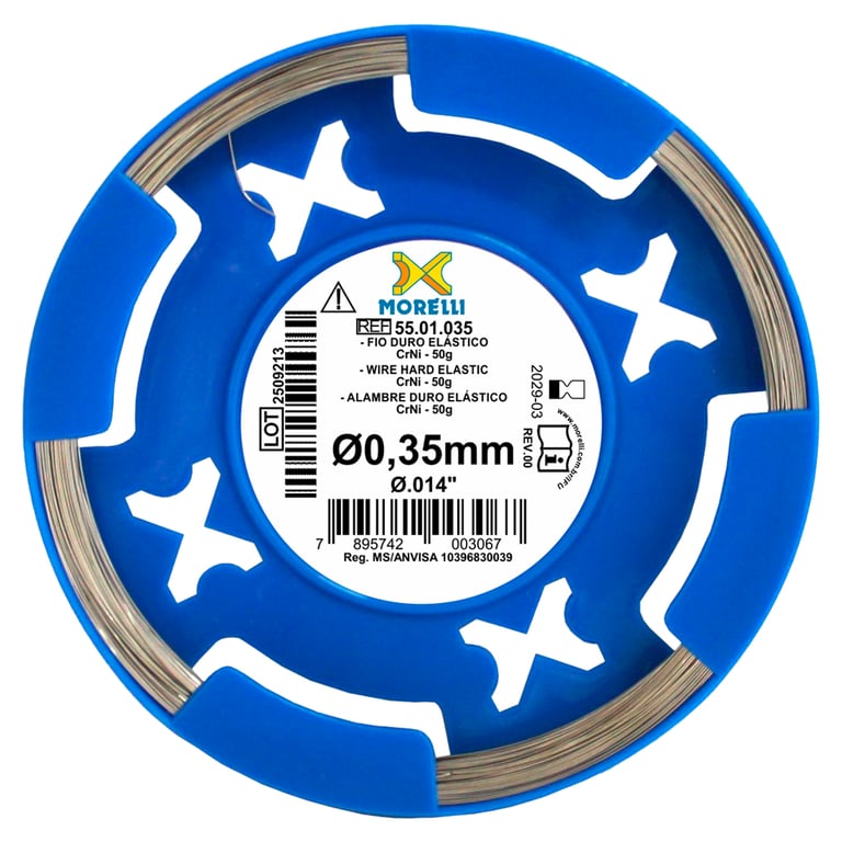 Morelli Ø.014" Stainless Steel CrNi Round Retainer Wire, Hard, 1/Pk. Features tensile strength