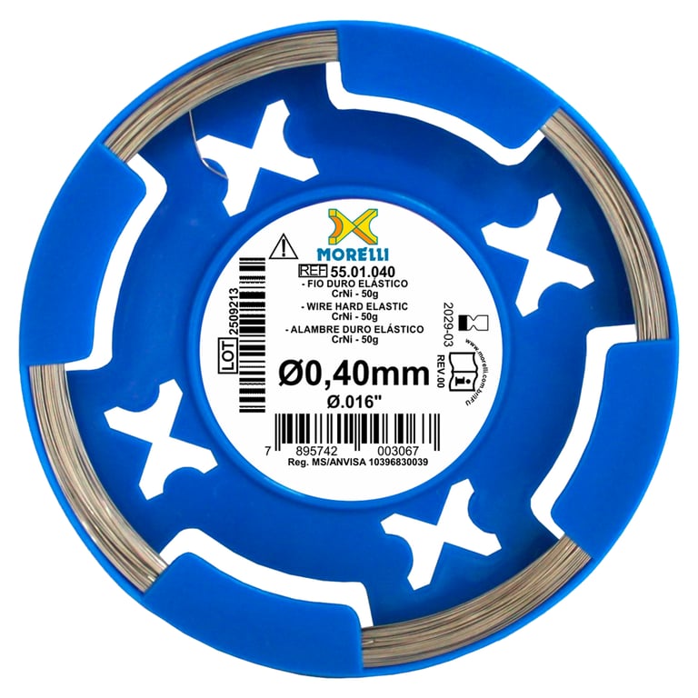Morelli Ø.016" Stainless Steel CrNi Round Retainer Wire, Hard, 1/Pk. Features tensile strength