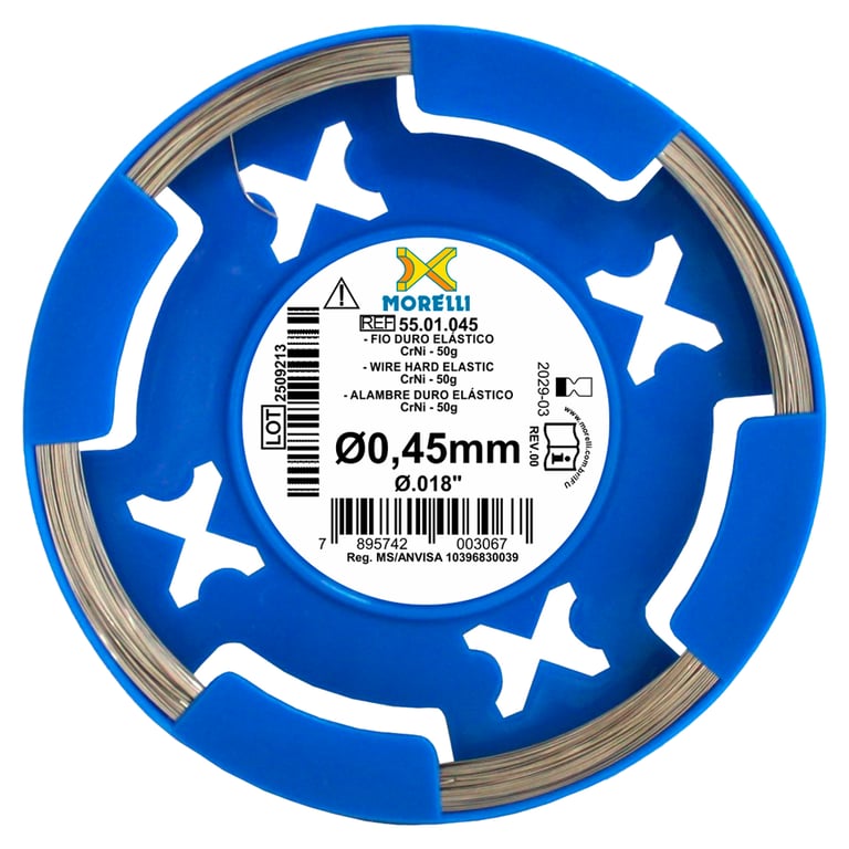 Morelli Ø.018" Stainless Steel CrNi Round Retainer Wire, Hard, 1/Pk. Features tensile strength