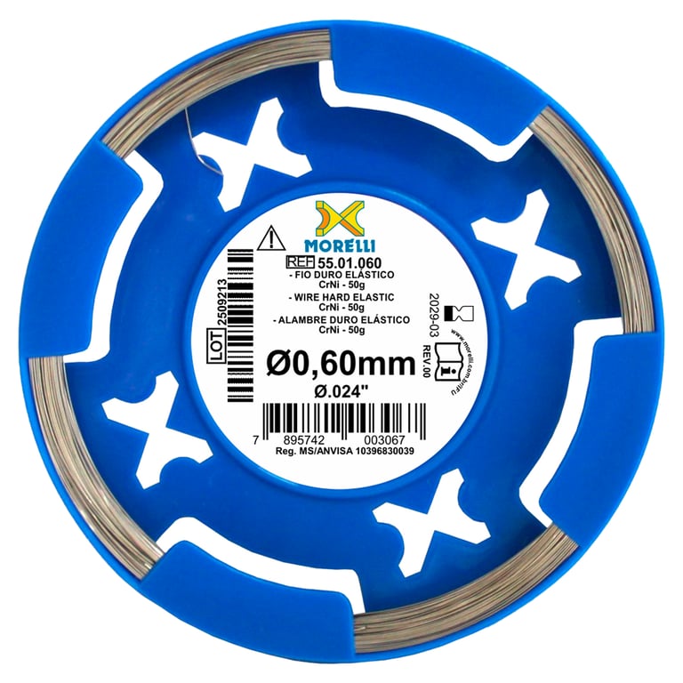 Morelli Ø.024" Stainless Steel CrNi Round Retainer Wire, Hard, 1/Pk. Features tensile strength