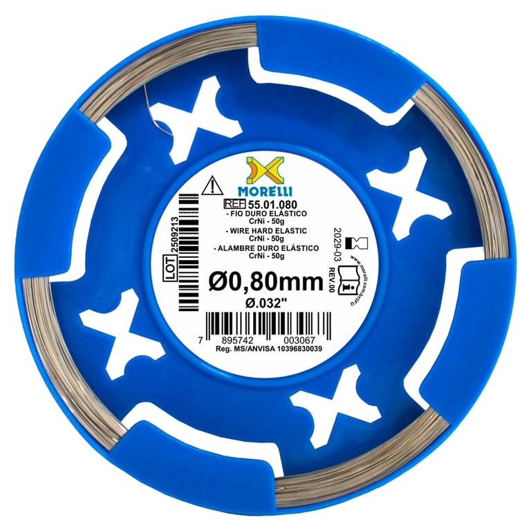 Morelli Ø.032" Stainless Steel CrNi Round Retainer Wire, Hard, 1/Pk. Features tensile strength