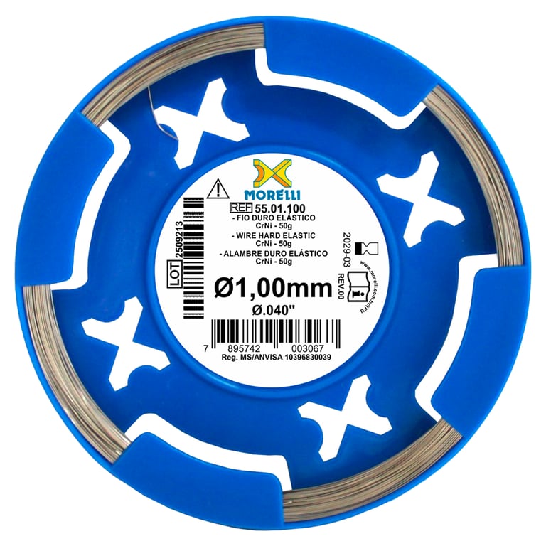 Morelli Ø.040" Stainless Steel CrNi Round Retainer Wire, Hard, 1/Pk. Features tensile strength