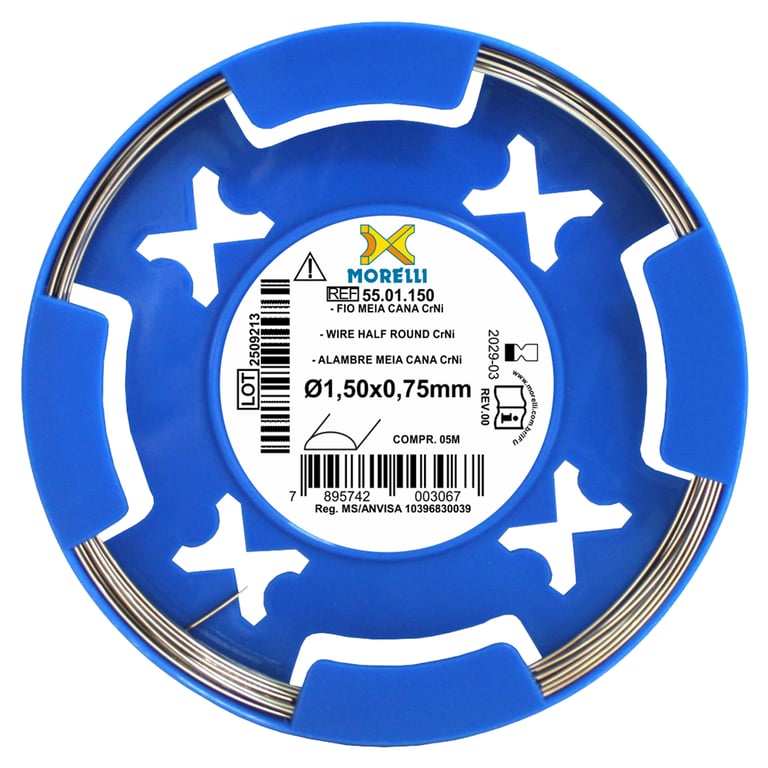 Morelli Ø1.50 x 0.75mm Stainless Steel CrNi Half Round Retainer Wire, Hard, 1/Pk. Features tensile