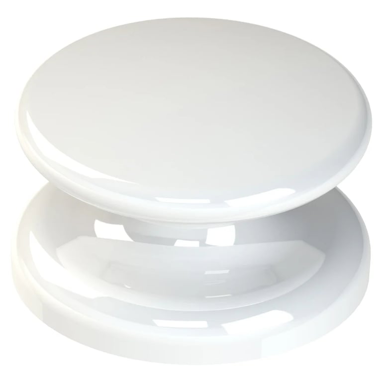 Morelli Ceramic Bondable Flat Lingual Button, White, 3.8mm, 2/Pk. Provides mechanical strength