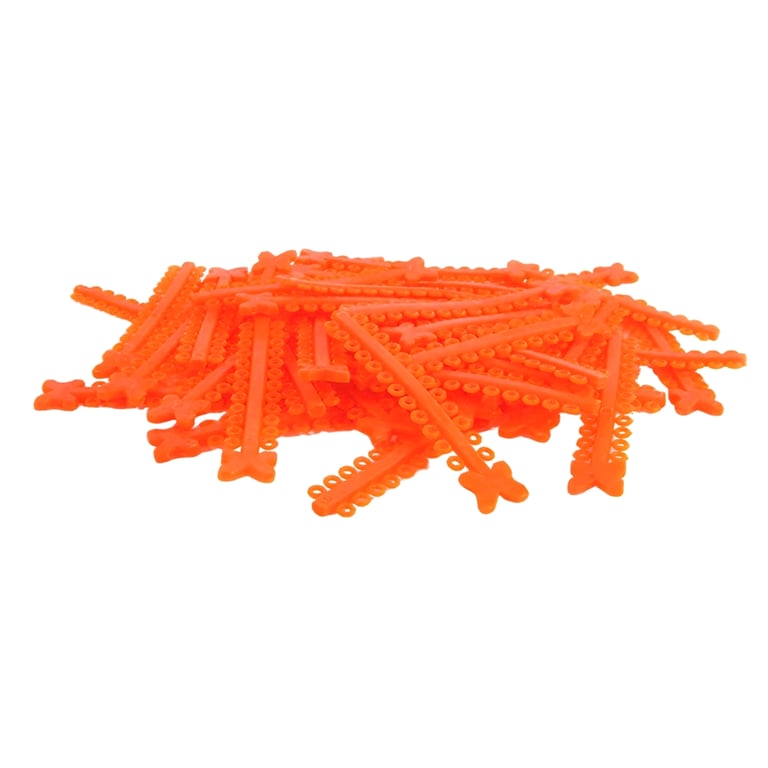 Morelli Elastomeric Ligature Ties, Crystal Orange, 1000/Pk. Polyurethane module features high tear