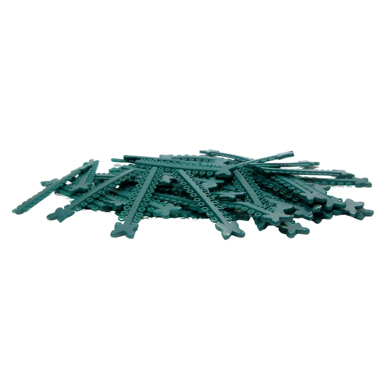 Morelli Elastomeric Ligature Ties, Moss Green, 1000/Pk. Polyurethane module features high tear