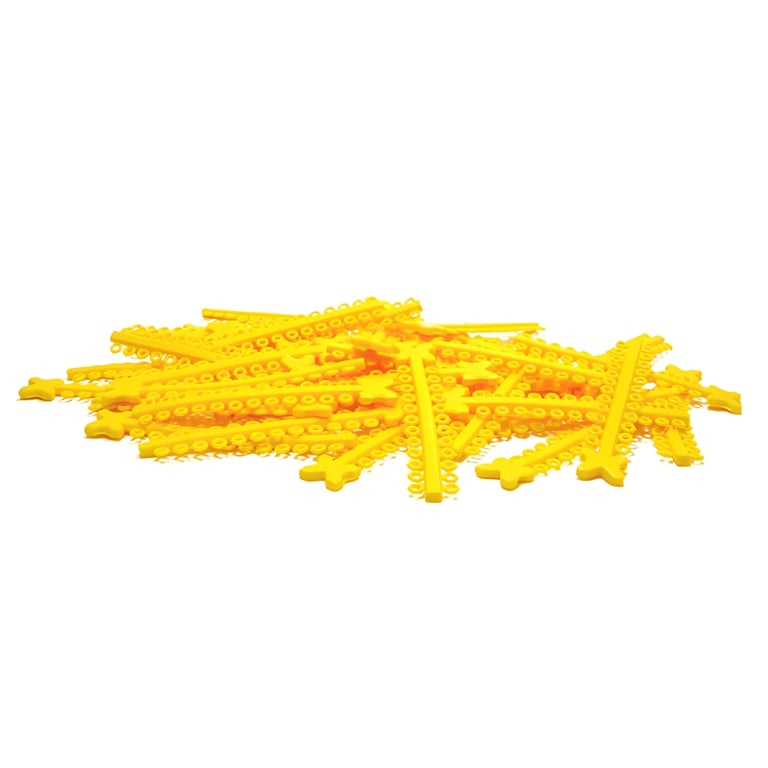 Morelli Elastomeric Ligature Ties, Yellow, 1000/Pk. Polyurethane module features high tear