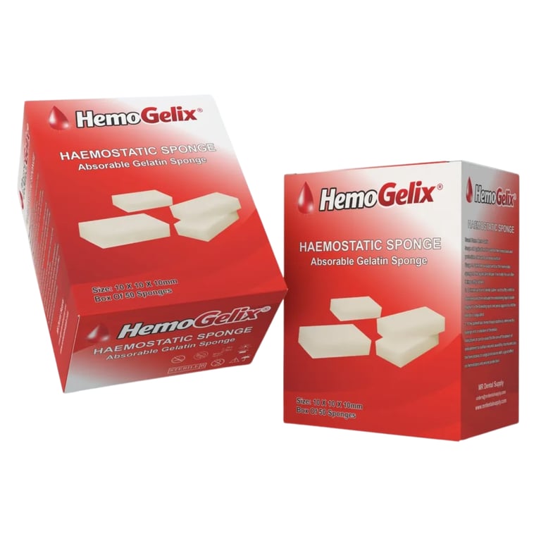 HemoGelix Haemostatic Absorbable Gelatin Sponge, 10 x 10 x 10mm, 50/Pk. Highly porous 3D matrix