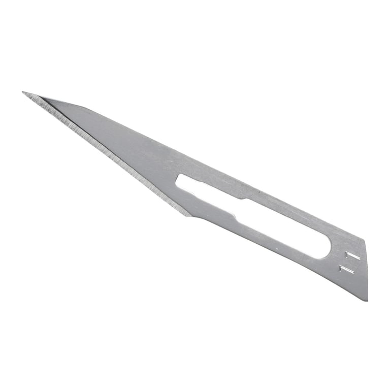 Myco Medical #11 Sterile Carbon Steel Surgical Scalpel Blade, Box of 100 blades