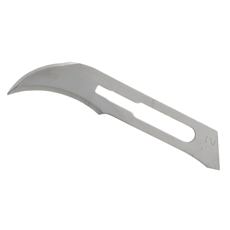 Myco Medical #12B Sterile Carbon Steel Surgical Scalpel Blade, Box of 100 blades