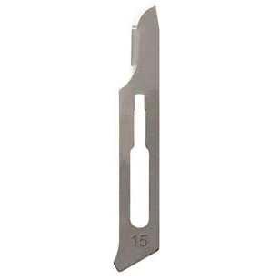 Myco Medical #15 Sterile Stainless Steel Surgical Scalpel Blade 100/Bx