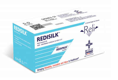 Reli 5/0, 18" Silk Black Braided Suture with C-3 precision point reverse-cutting 13mm needle