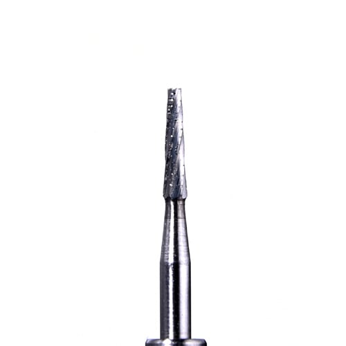 Defend FG #701L taper fissure crosscut carbide bur (long head), pack of 10 burs
