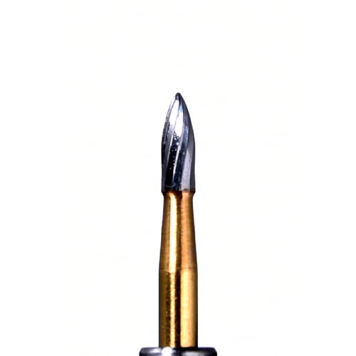 ODS Precision Carbide FG #7104 flame shaped, 12 blade trimming and finishing carbide bur, pack