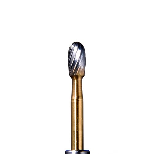 ODS Precision Carbide FG #7408 Egg shaped, 12 blade, Trimming and Finishing carbide bur, pack