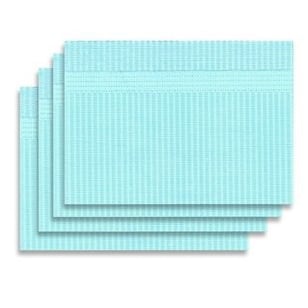 Defend Patient Bibs BLUE 13" x 18" 3-Ply Tissue/1-Ply Poly 500/Cs. Rectangle, Embossed patient