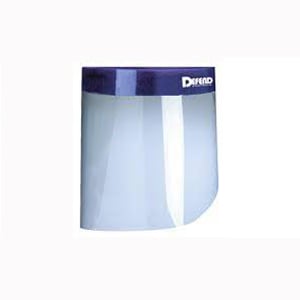 Defend Full Face Shield with Adjustable Velcro Headband, 25/Pk. Fits over glasses and face masks