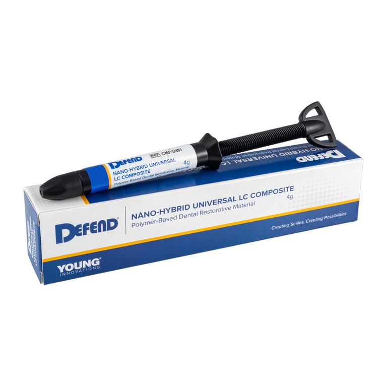 Defend Nano-hybrid Universal Light-Cure Composite, Shade A1, Single 4g Syringe. A unique blend