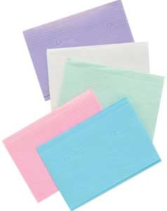 Defend Patient Bibs BLUE 13" x 18" 2-Ply Paper/1-Ply Poly 500/Cs. Plain Rectangle