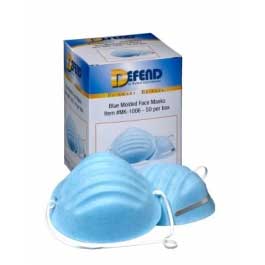 Defend Blue Molded Cone Face Mask, 50/Bx. Level 1. BFE > 99%, PFE > 99% ...