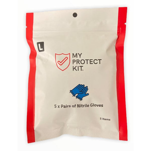 My Protect Kit Nitrile Gloves, Large, Powder-Free, Blue, 100/Cs. Case of 10 boxes of 10 gloves