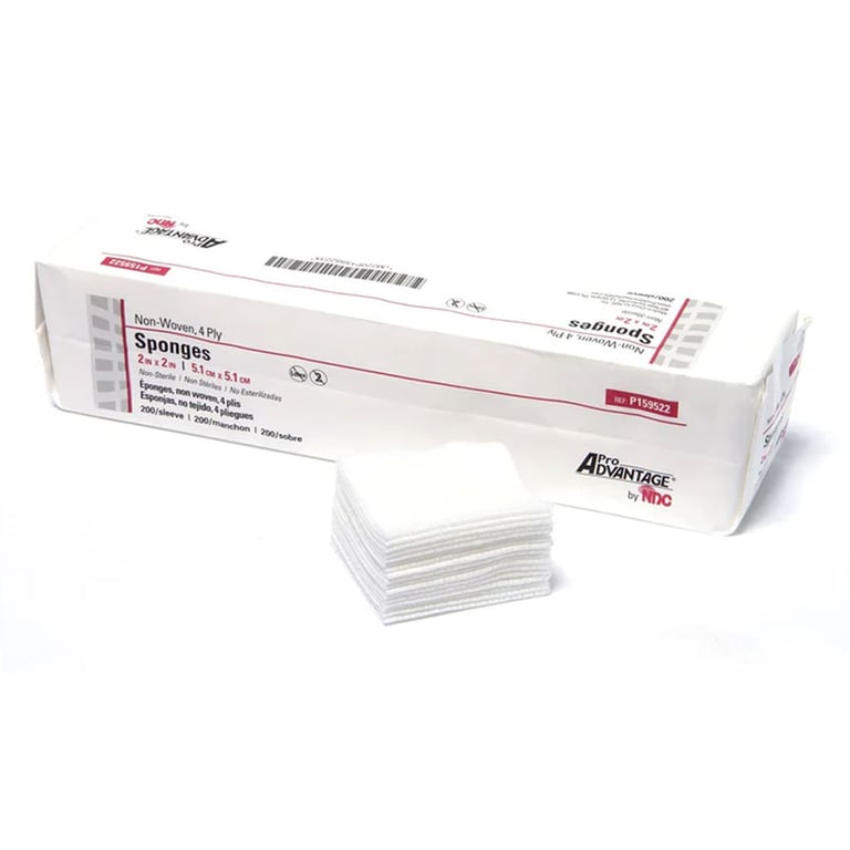 House Brand Dentistry 100202 Non-Woven Gauze - 2x2 Inch, 4-Ply, Non-Sterile, Case Of 5000