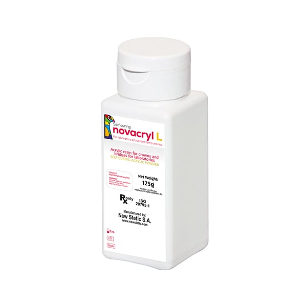 novacryl L Self-Curing Acrylic Temporary Crown and Bridge Resin, A2 Shade, Powder Only, 125g