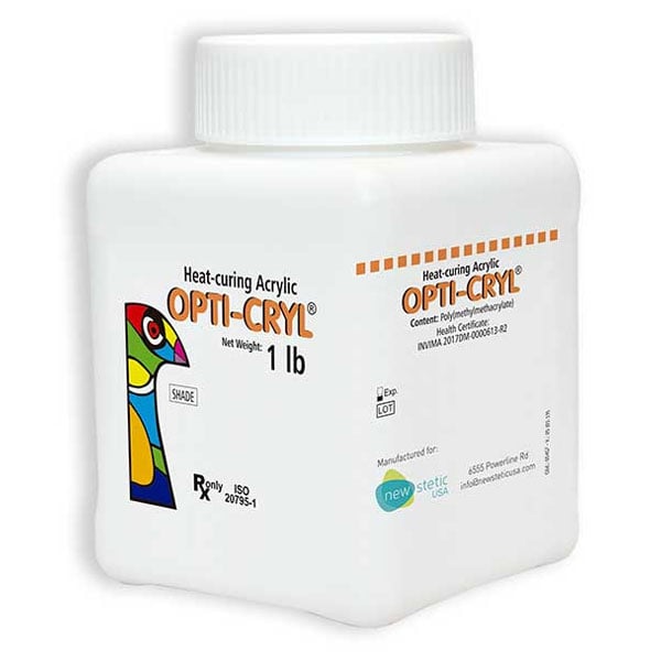 Opti-Cryl Heat-curing Acrylic Resin Powder, Original shade, 1 Lb. Dental Base Polymer