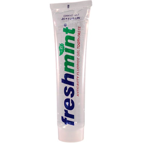 Freshmint Clear Gel Toothpaste, Mint Flavor, 6.4 oz Tubes, 48/cs. Anticavity Fluoride Toothpaste