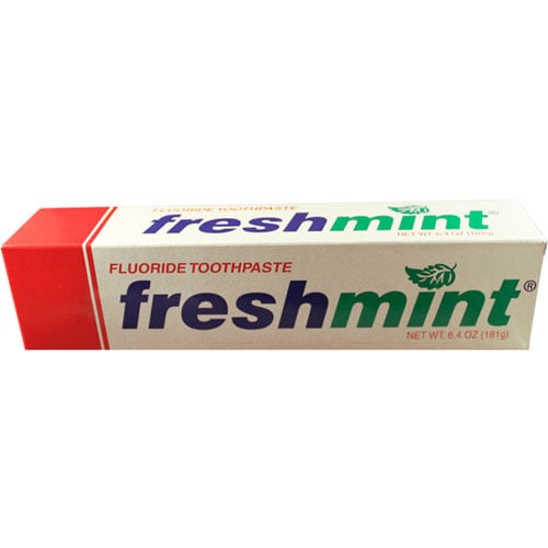 Freshmint Fluoride Toothpaste, Mint Flavor, 6.4 oz Tubes, Individually boxed, 48/cs
