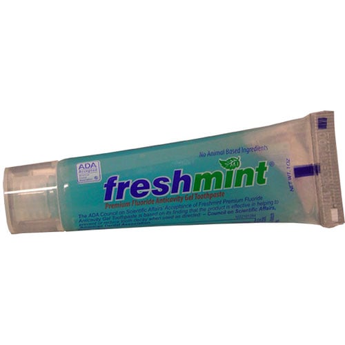 Freshmint Premium Clear Gel Anticavity Toothpaste, Mint Flavor, 1.0 oz Tubes, 144/cs