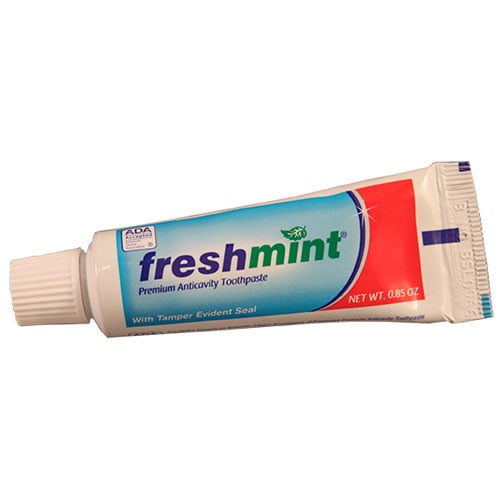 Freshmint Premium Anticavity Toothpaste with Foil Safety Seal, Mint Flavor, 0.85 oz Tube, 36/bx, 4