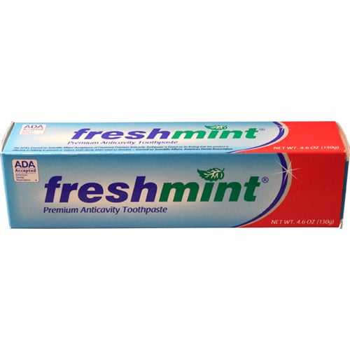 Freshmint Premium Anticavity Toothpaste, Mint Flavor, Individually boxed, 4.6 oz Tubes, 24/cs