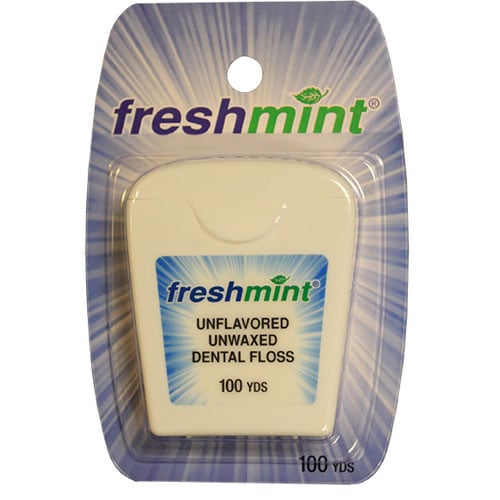 Freshmint Unwaxed Floss, Unflavored, 100 yds, 72/cs, 12/bag