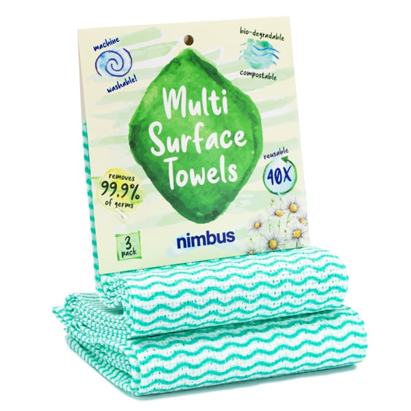 Nimbus 20"x 15" Multi-Surface Towels, Removes 99.9% of Germs, Plastic and Chemical (NE-MST-03-48)