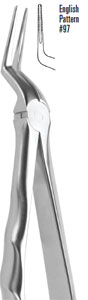 Nordent #97 Upper Roots Surgical Forceps with Extra Narrow Serrated Blades