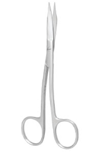 Nordent Goldman Fox #321, Curved blades with one blade serrated to hold tissue when cutting, 5"