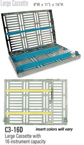 Nordent Sterilization Cassette, Stainless Steel, Easy-open, Side Spring Latches (C3-16D5)