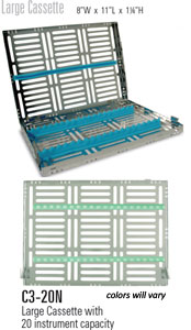 Nordent 20 Instrument Sterilization Cassette, Raspberry, Stainless Steel, Easy-open, Side Spring
