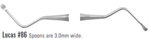 Nordent Lucas #86 (Large) Double End Surgical Curette, 3.0mm Wide Spoons with 20mm (CECSL86)