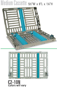 Nordent Sterilization Cassette, Stainless Steel, Easy-open, Side Spring Latches (C2-10N3)