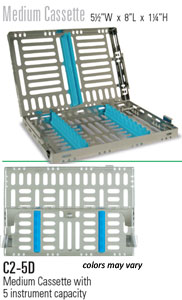 Nordent Sterilization Cassette, Stainless Steel, Easy-open, Side Spring Latches (C2-5D3)